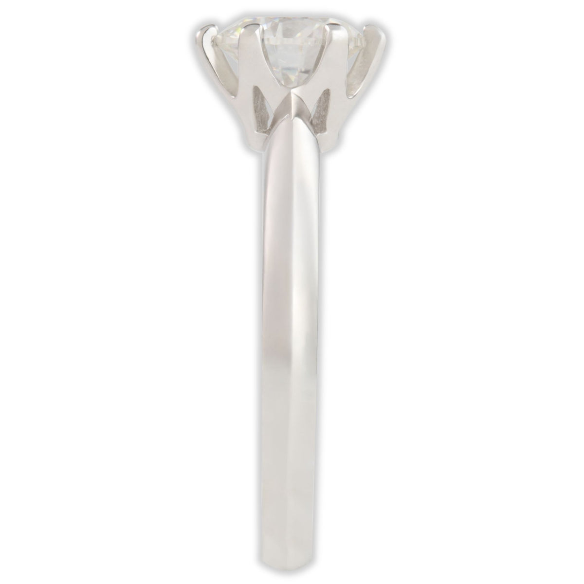 White Gold 1ct Round Moissanite Solitaire Dazzle Ring