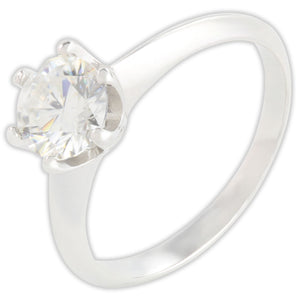 White Gold 1ct Round Moissanite Solitaire Dazzle Ring