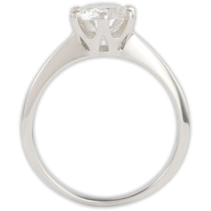 White Gold 1ct Round Moissanite Solitaire Dazzle Ring