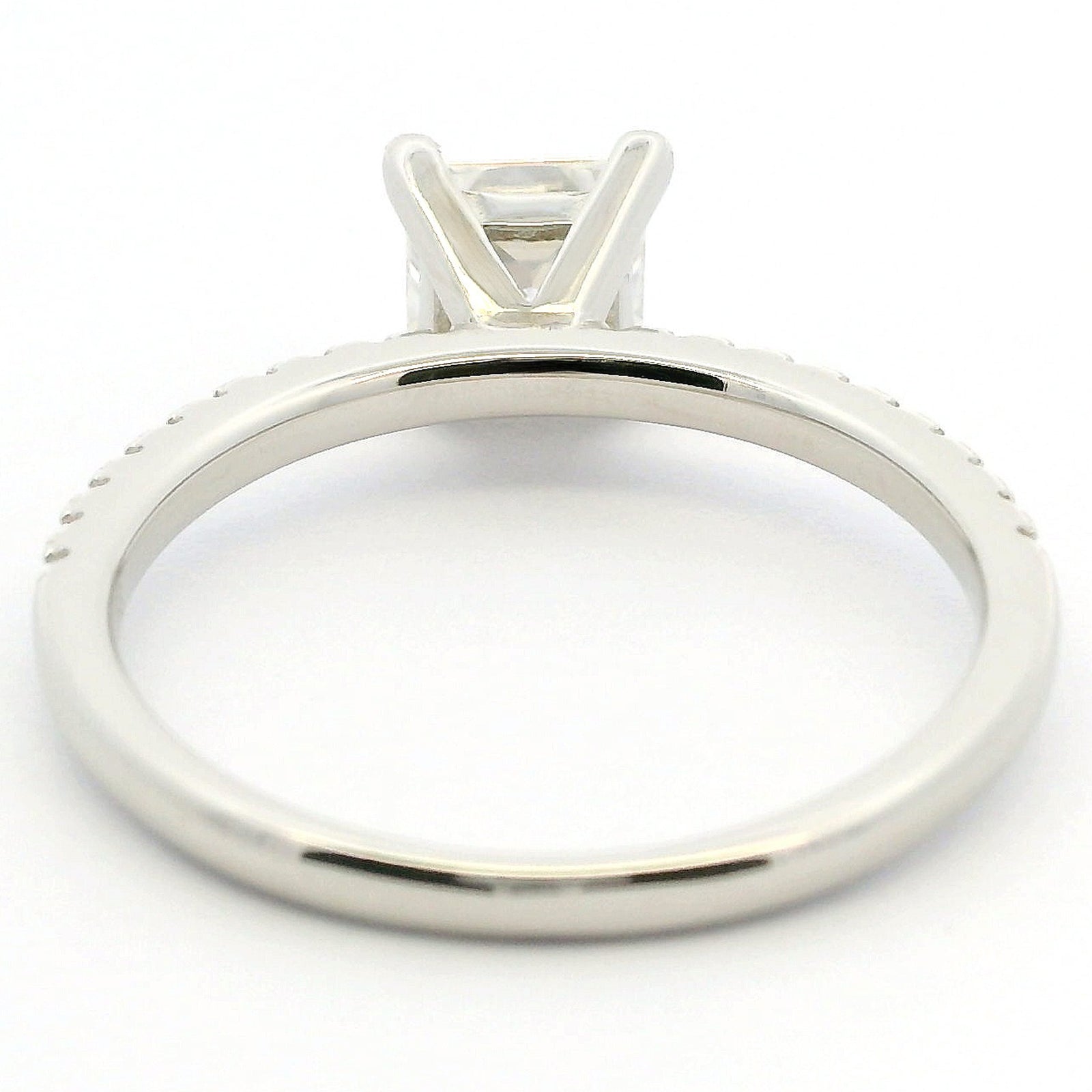 1ct Princess Cut Moissanite Engagement Ring | White Gold Slimline Dazzle Ring