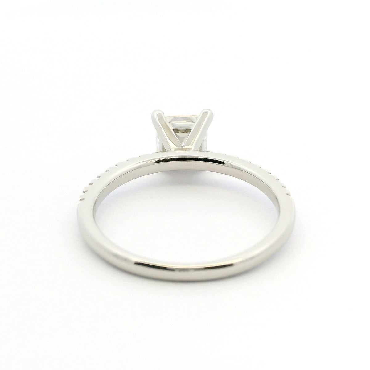 1ct Princess Cut Moissanite Engagement Ring | White Gold Slimline Dazzle Ring