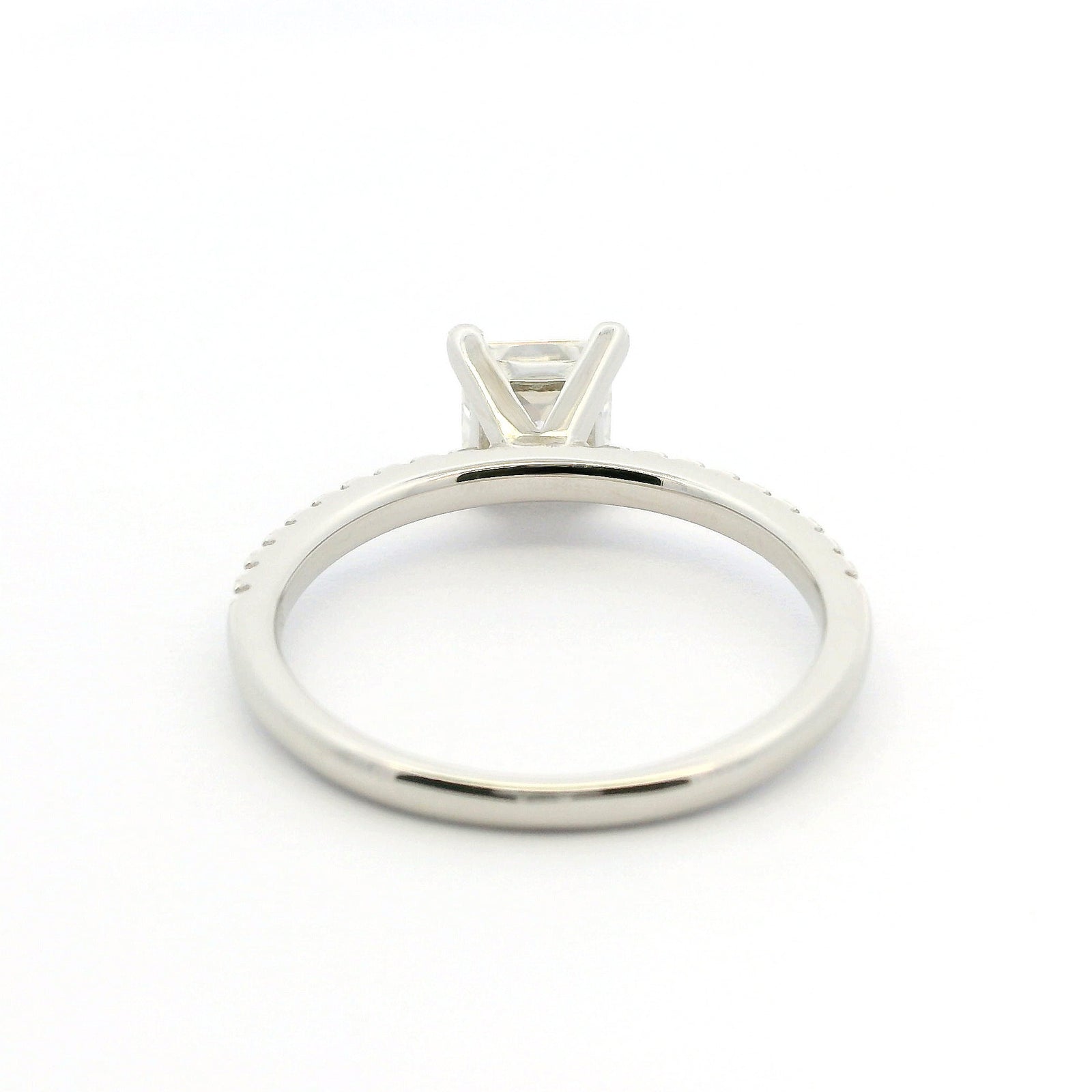 1ct Princess Cut Moissanite Engagement Ring | White Gold Slimline Dazzle Ring