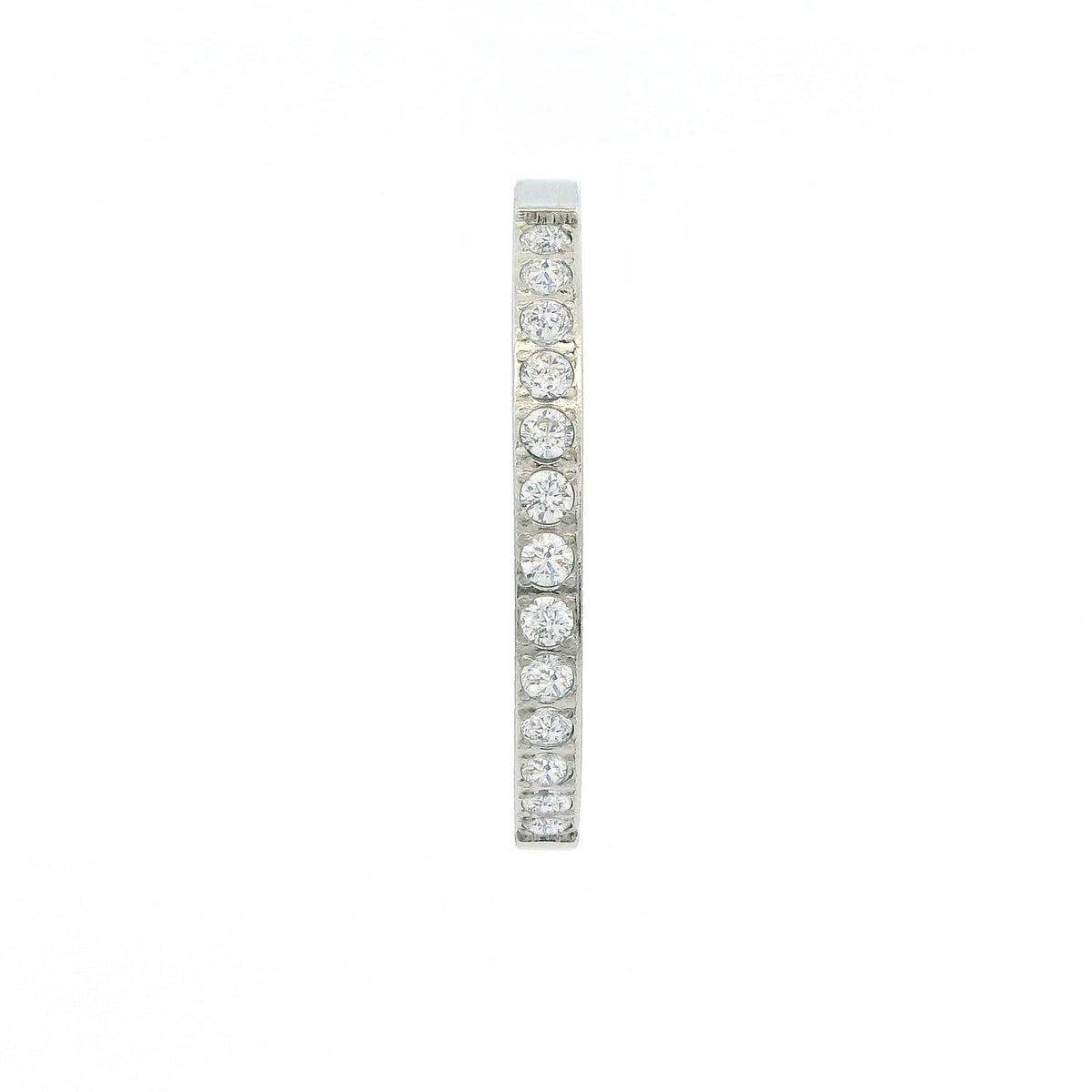 2mm White Gold Half Glitz Eternity Ring | Cubic Zirconia Stacking Ring