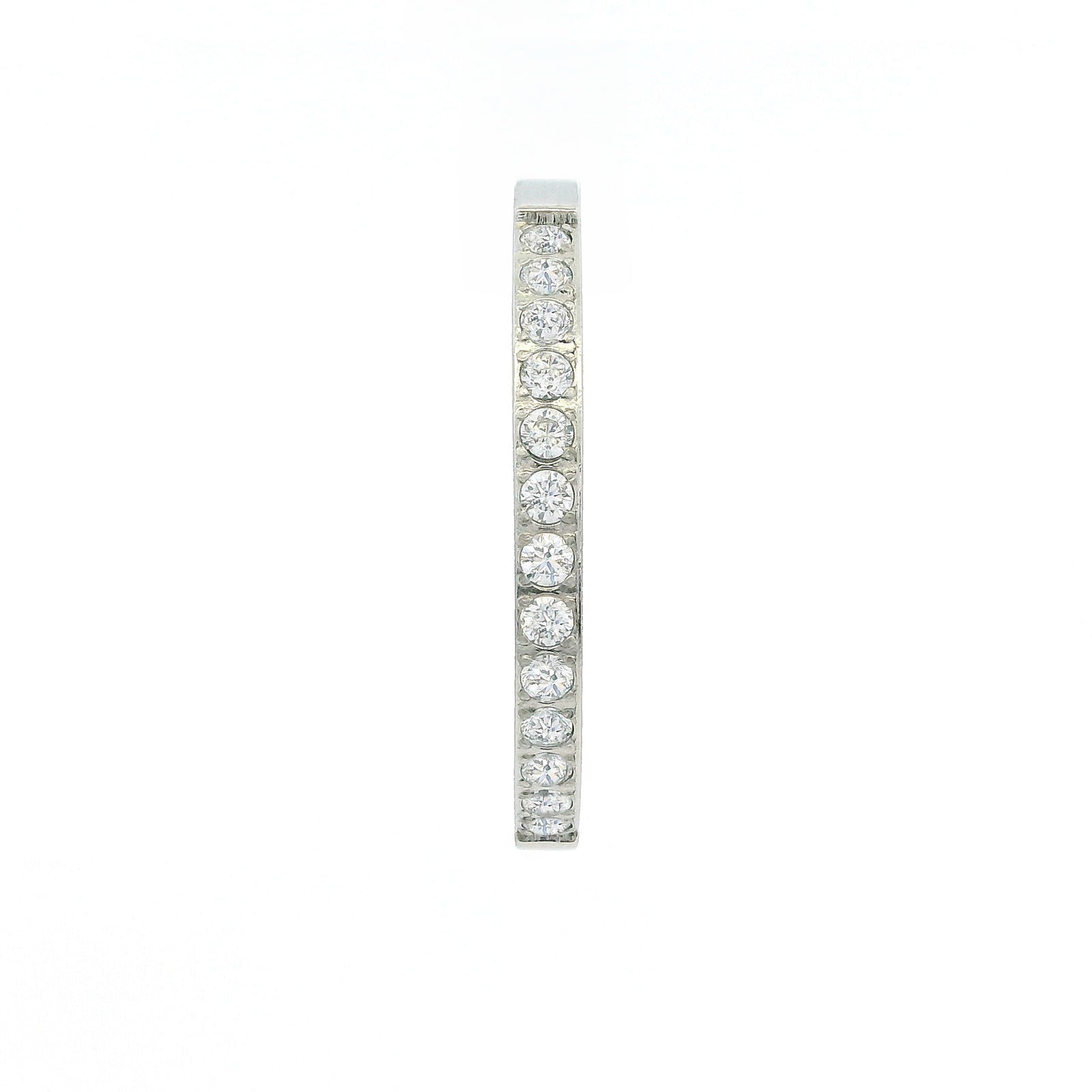 2mm White Gold Half Glitz Eternity Ring | Cubic Zirconia Stacking Ring