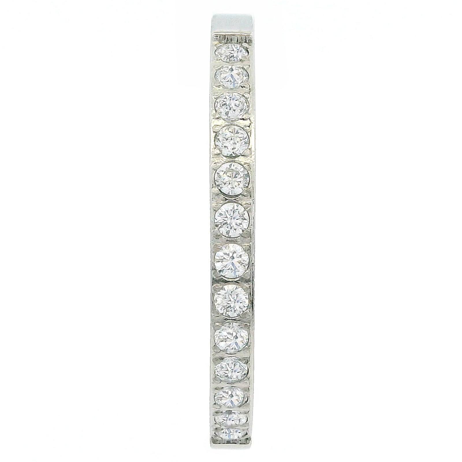 2mm White Gold Half Glitz Eternity Ring | Cubic Zirconia Stacking Ring