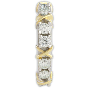 White Gold 3ct Moissanite Golden Kisses Eternity Dazzle Ring