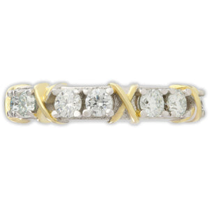 White Gold 3ct Moissanite Golden Kisses Eternity Dazzle Ring