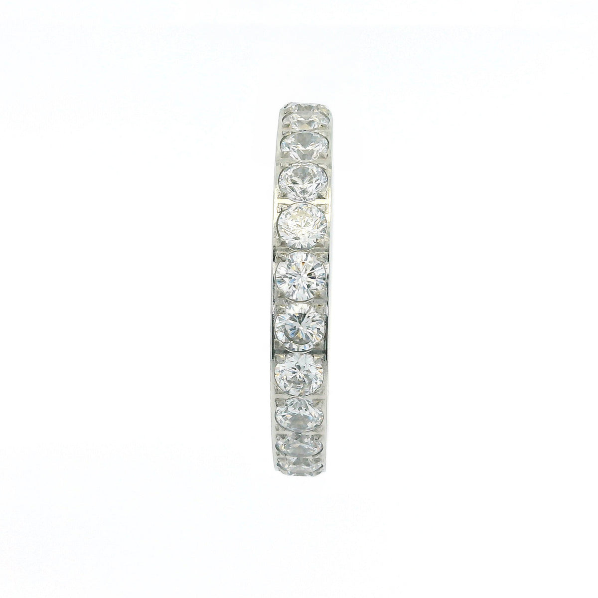 3mm White Gold Full Glitz Eternity Ring | Cubic Zirconia Stacking Ring