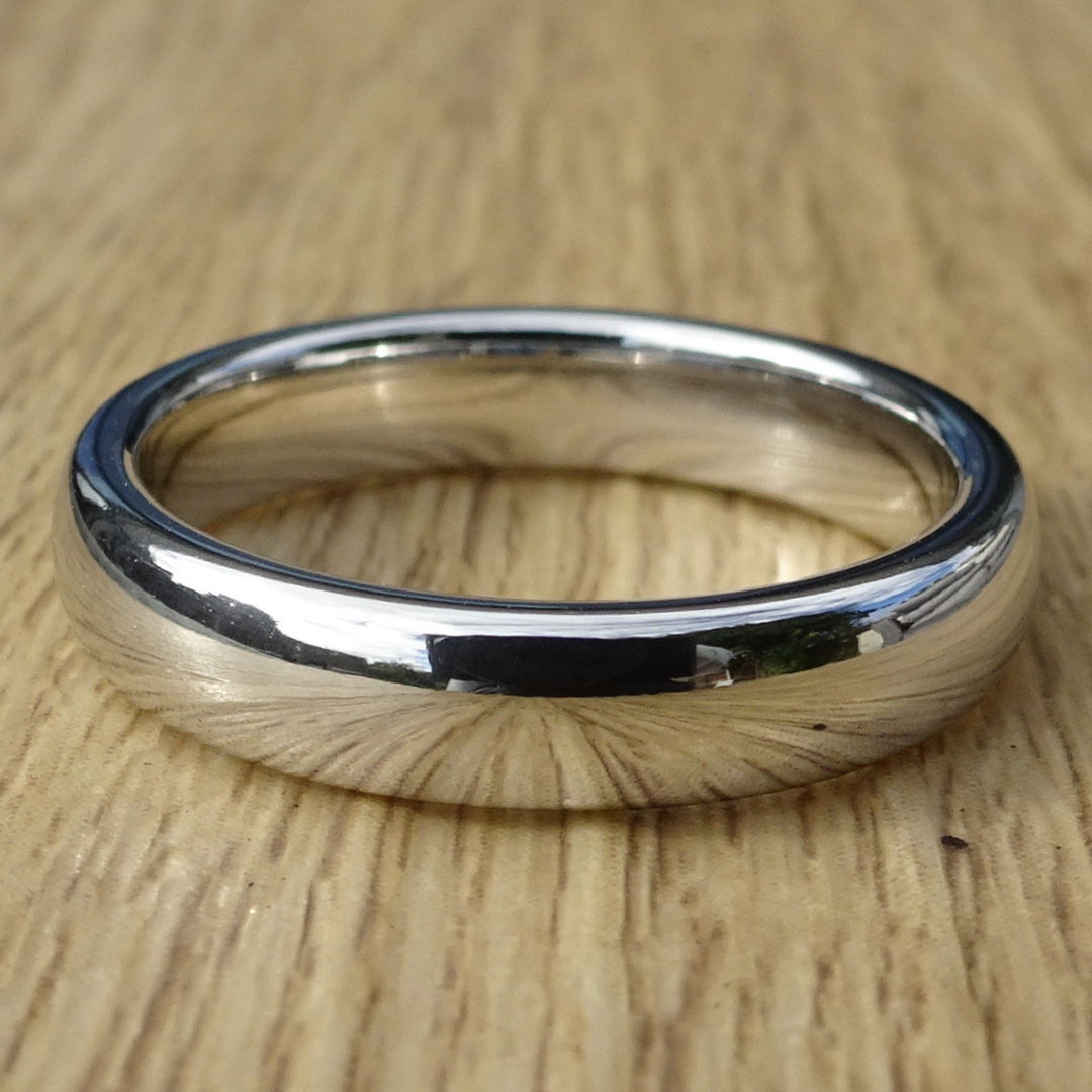 4mm White Gold Plated Tungsten Ladies Wedding Wonder Ring Rock