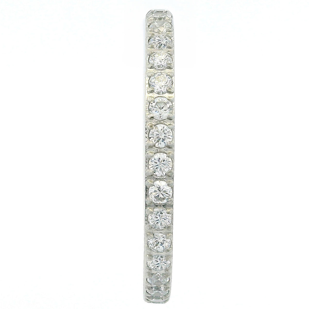 2mm White Gold Full Glitz Eternity Ring | Cubic Zirconia Stacking Ring