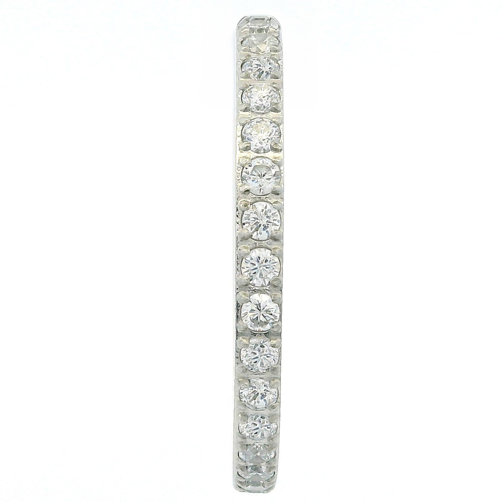 2mm White Gold Full Glitz Eternity Ring | Cubic Zirconia Stacking Ring