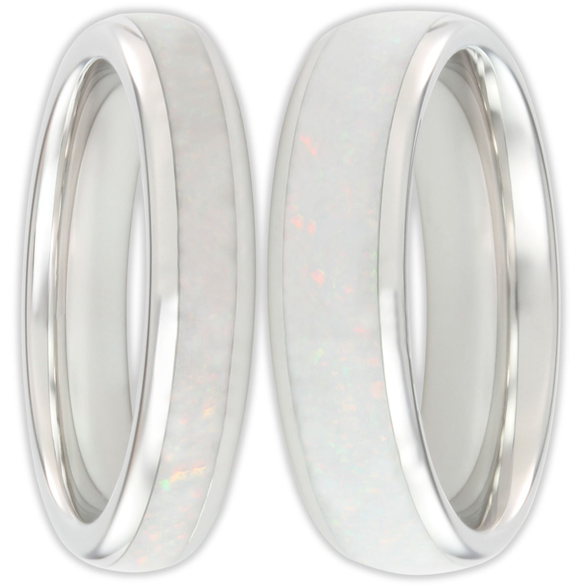 The White Gold White Opal Wonder Ring Set