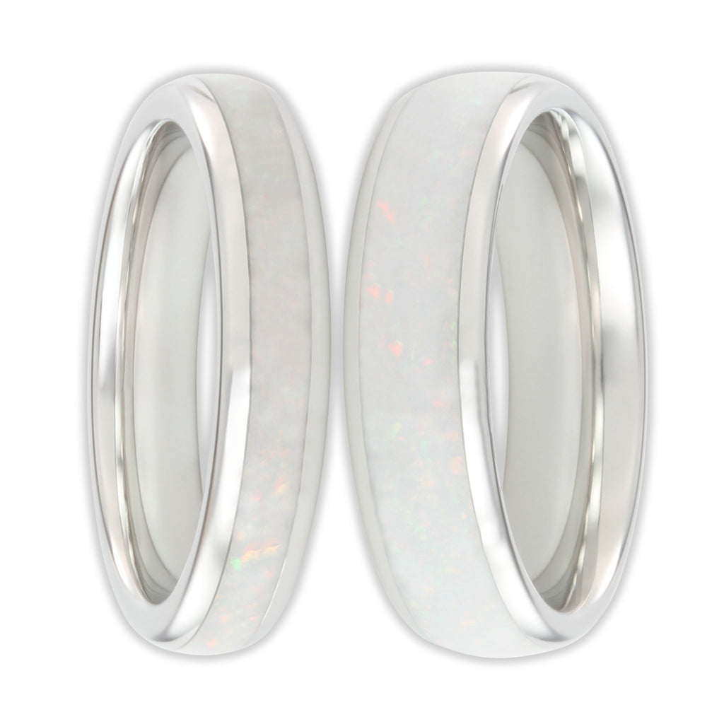 White Gold White Opal Wonder Ring Set