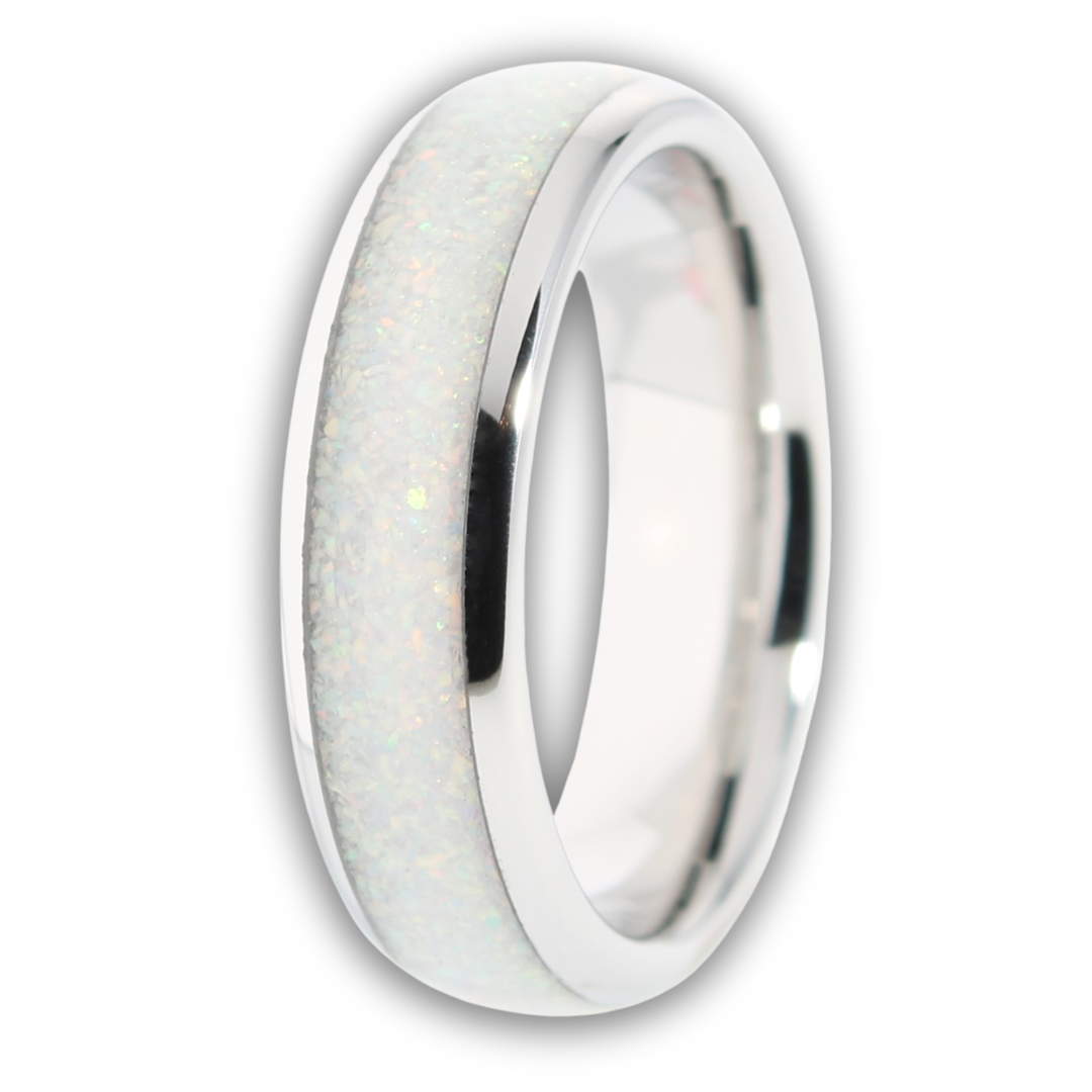 Solid white opal ring discount