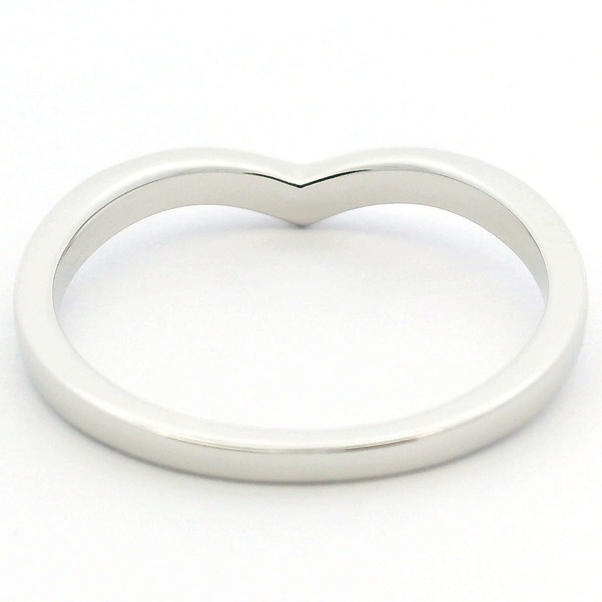 Moissanite Wishbone Ring | White Gold Slimline Dazzle Ring