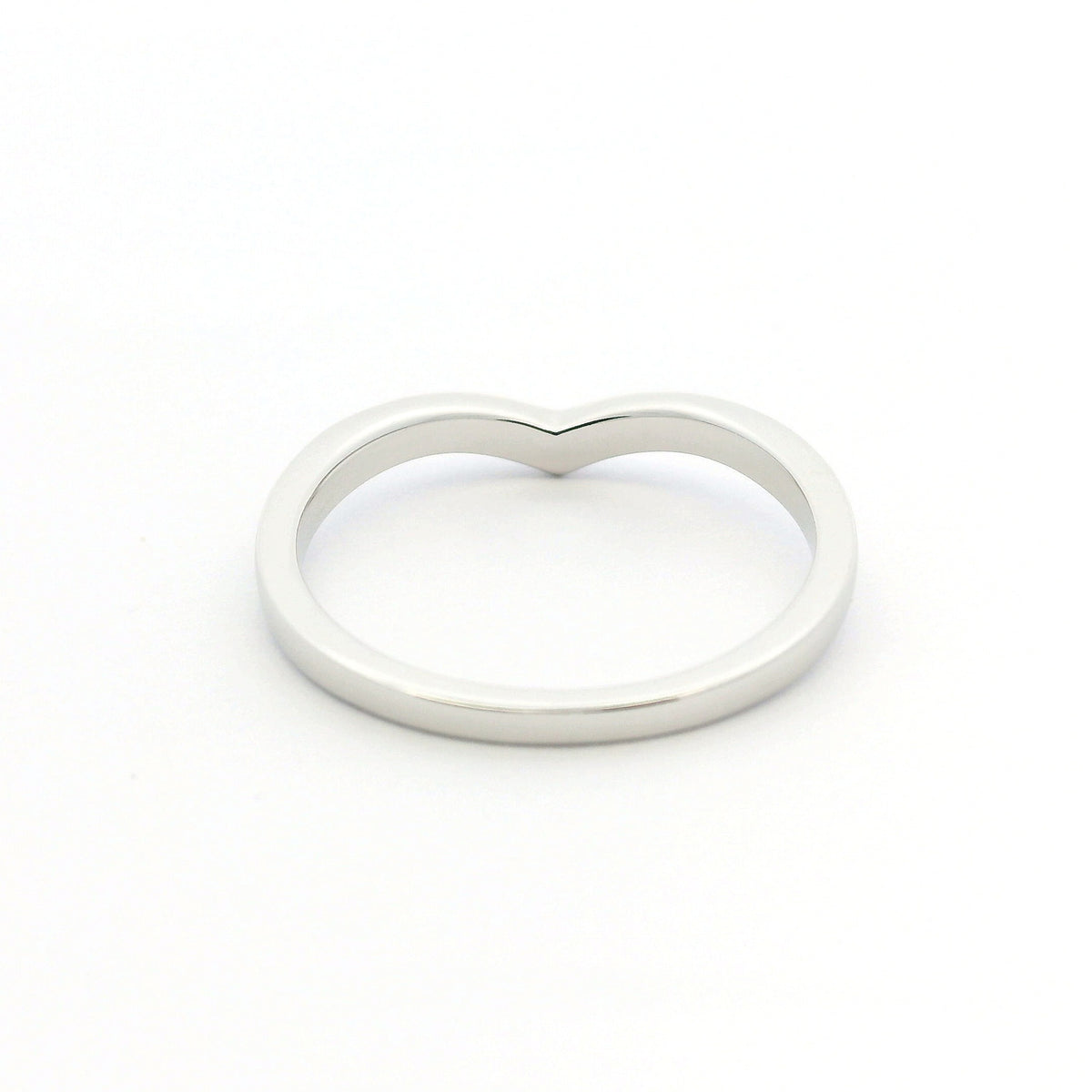 White Gold Wishbone Moissanite Dazzle Ring