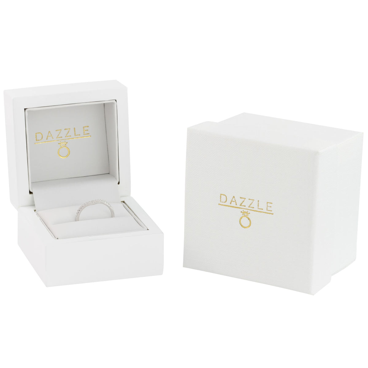 White Gold Wishbone Moissanite Dazzle Ring