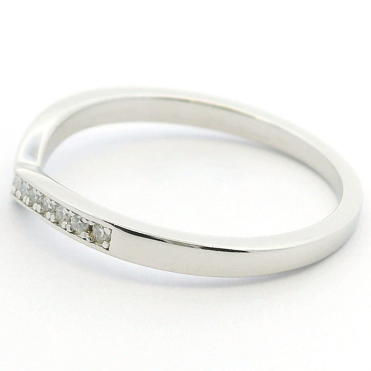 Moissanite Wishbone Ring | White Gold Slimline Dazzle Ring