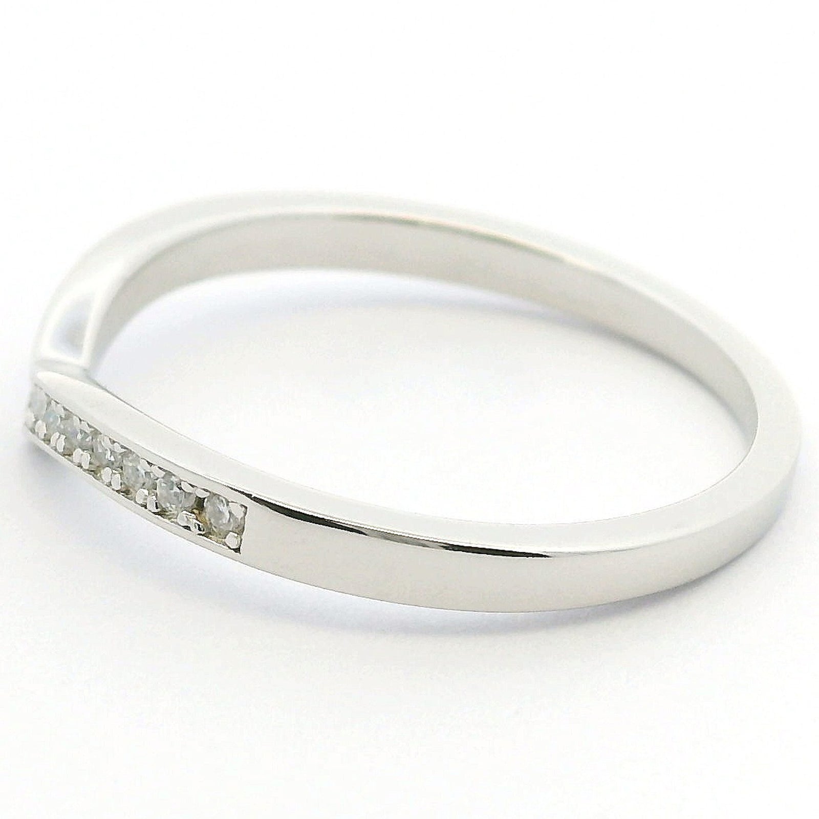 Moissanite Wishbone Ring | White Gold Slimline Dazzle Ring