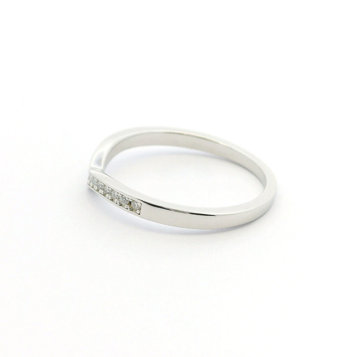 White Gold Wishbone Moissanite Dazzle Ring
