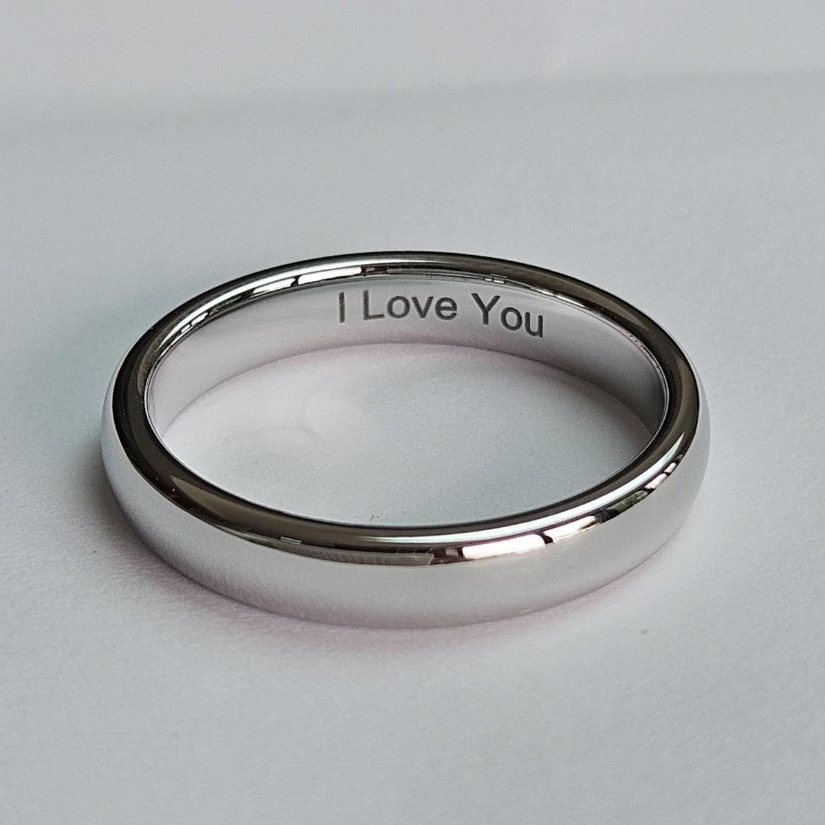 White Gold 4mm Wonder Ring Size T - Clearance 1100