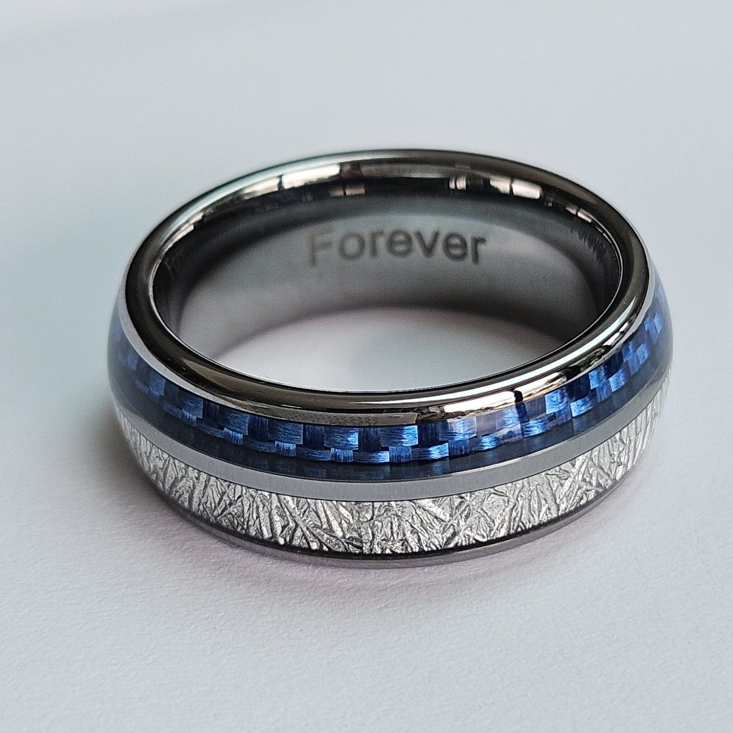 The Steely Blue 8mm Wonder Ring Size Q - Clearance 1089