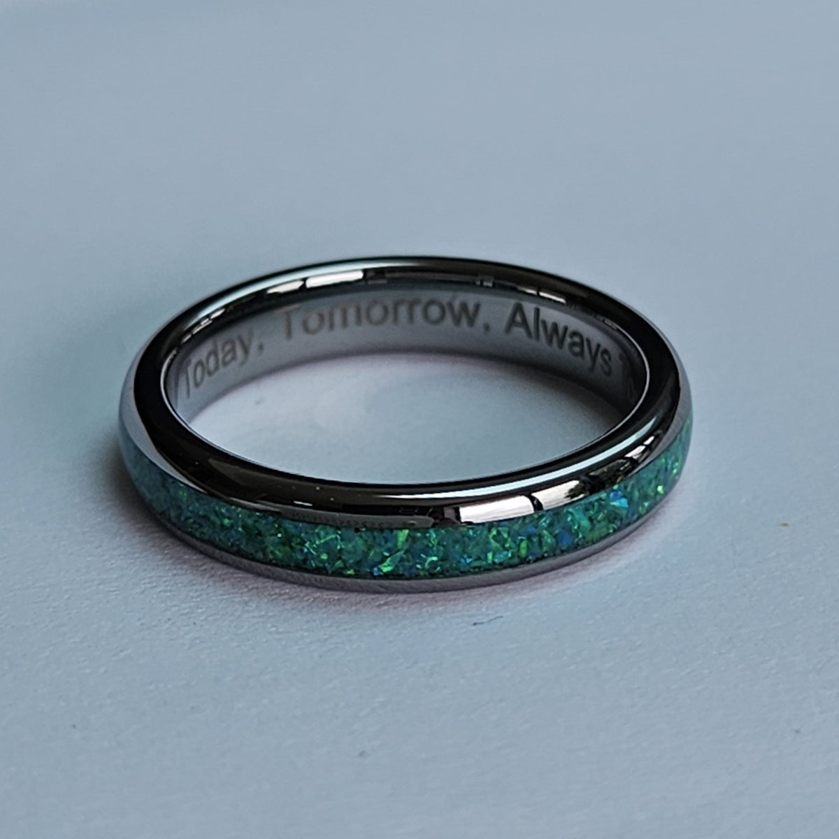 The Green Opal 4mm Wonder Ring Size P - Clearance 1088