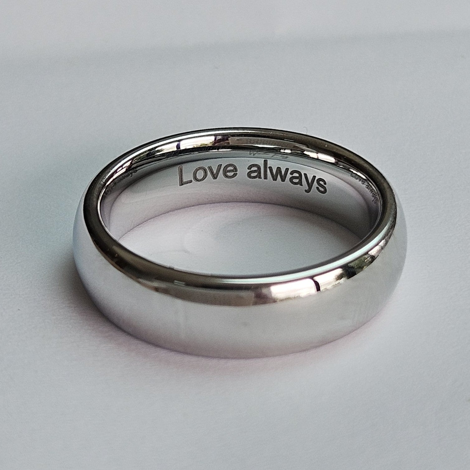 White Gold 6mm Wonder Ring Size P - Clearance 1102