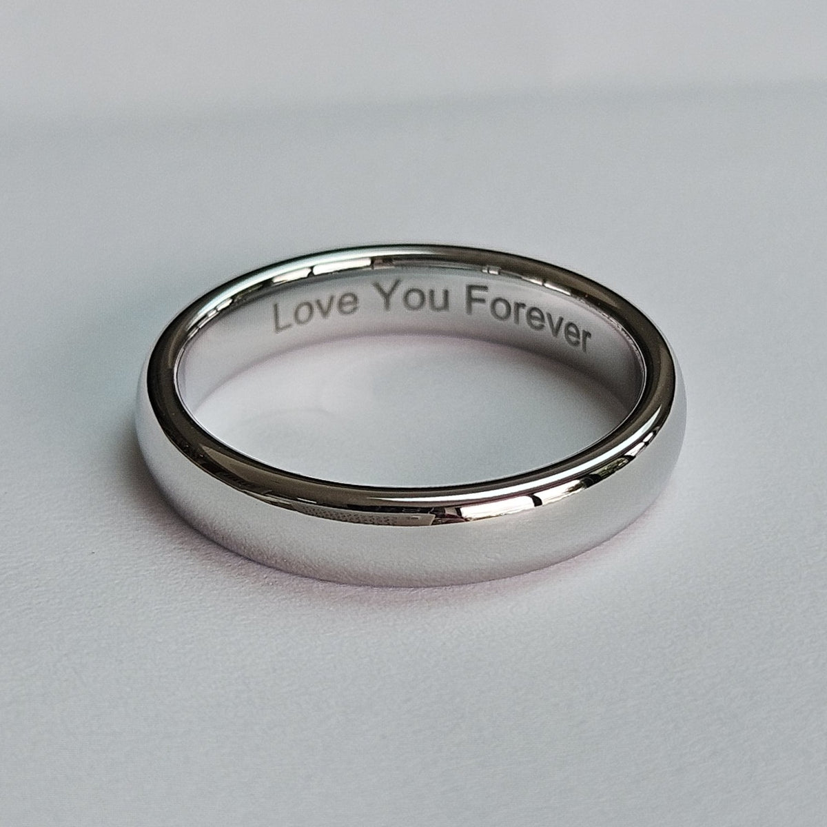 White Gold 4mm Wonder Ring Size P - Clearance 1103