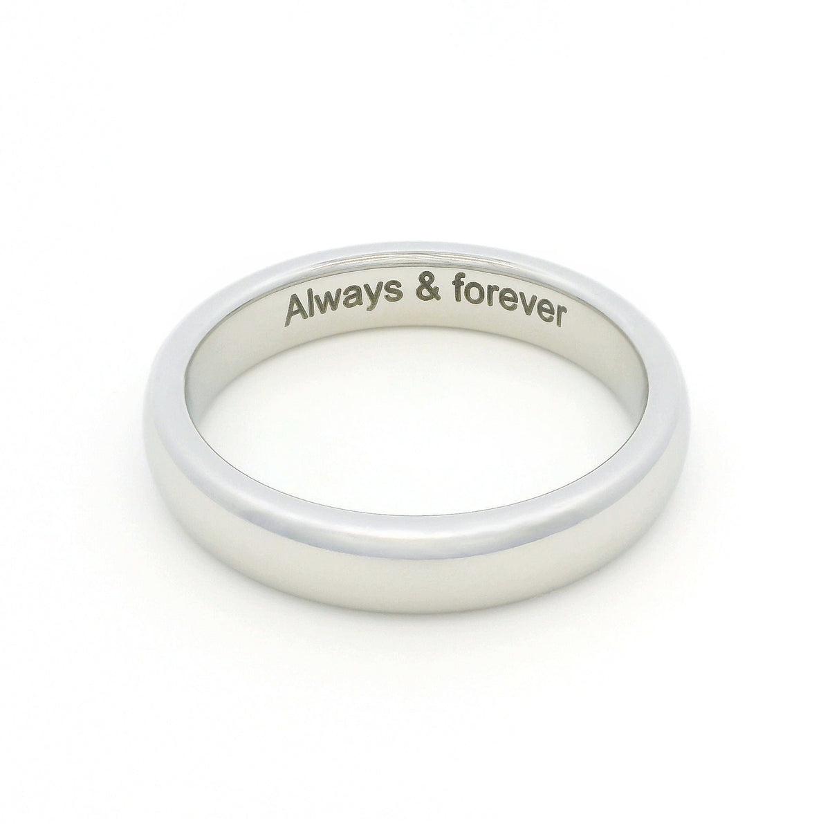 White Gold 4mm Wonder Ring Size R - Clearance 1173