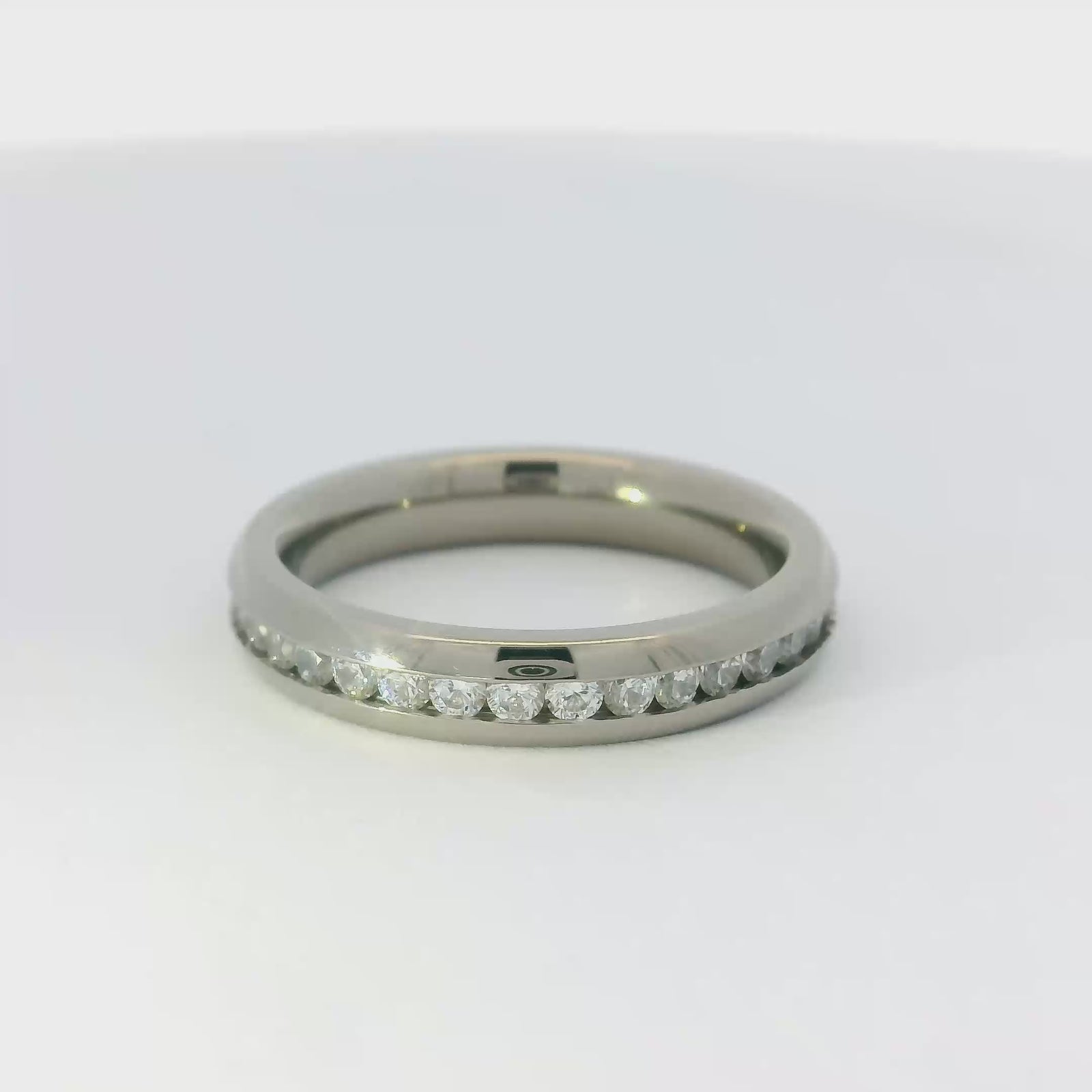 4mm Original Titanium Full Glitz Eternity Ring | Cubic Zirconia Stacking Ring