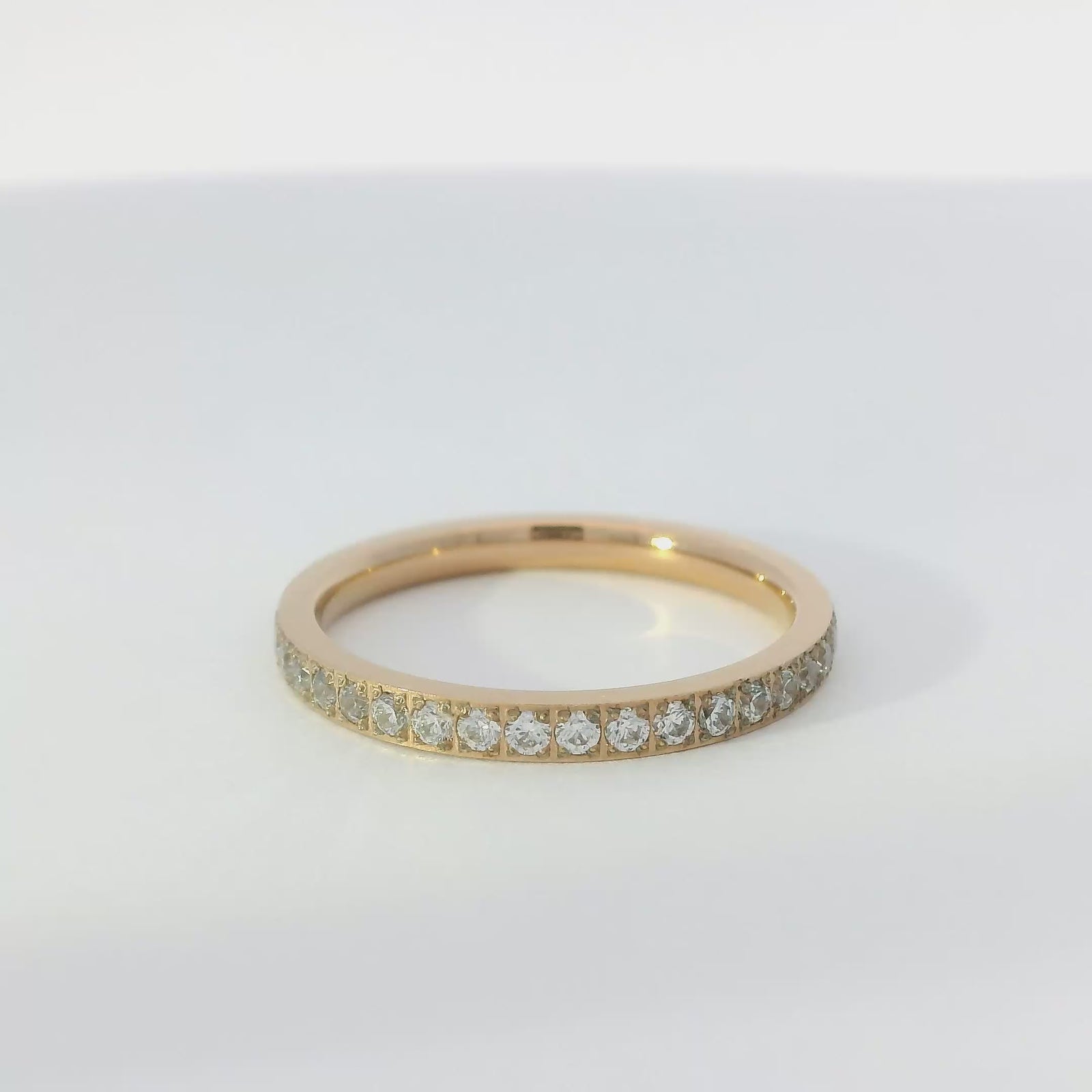2mm Rose Gold Full Glitz Eternity Ring | Cubic Zirconia Stacking Ring