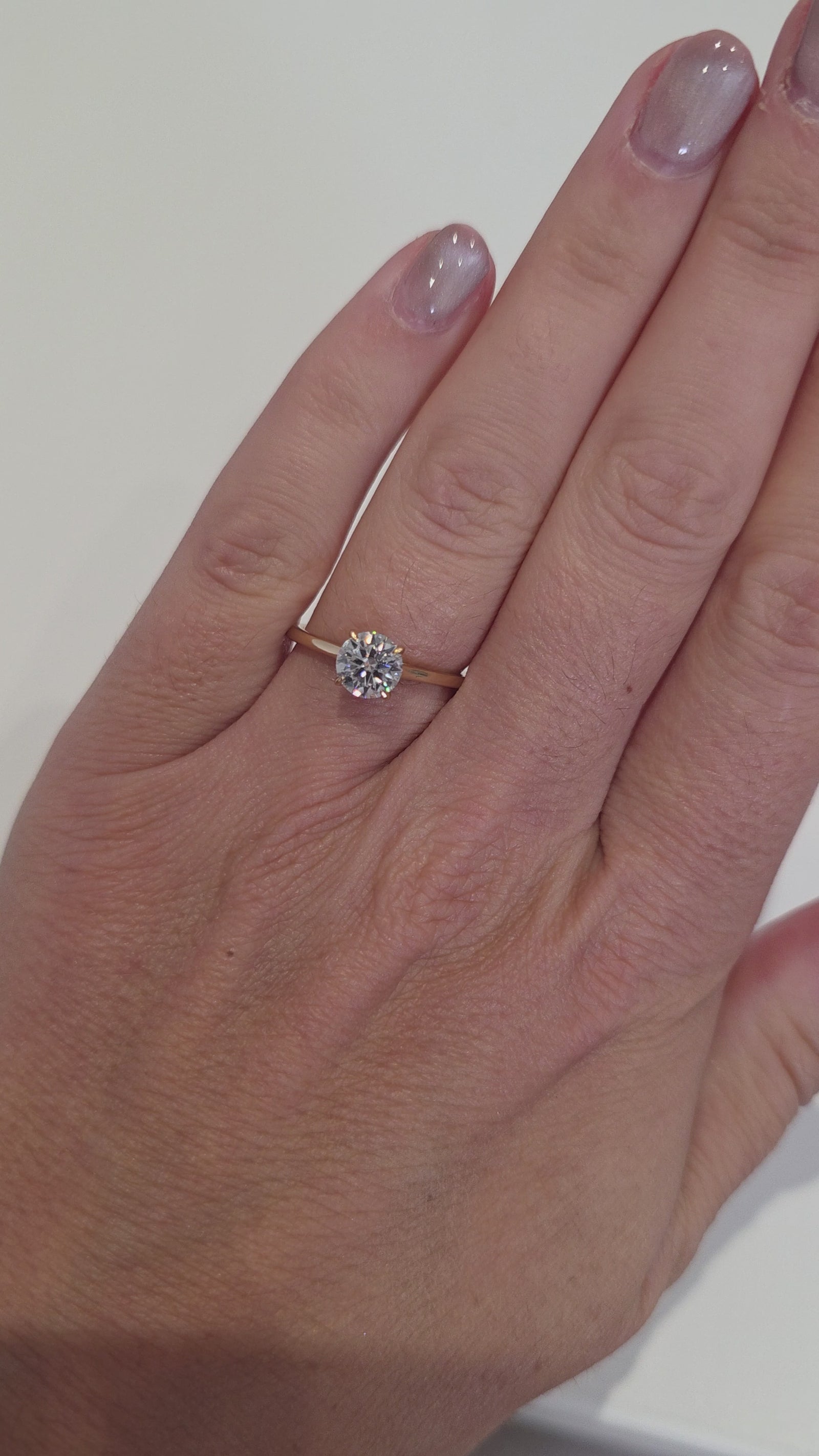 1ct Round Brilliant Moissanite Engagement Ring | 18K Gold Classic Dazzle Ring