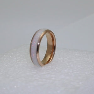 The Rose Gold White Opal 6mm Wonder Ring