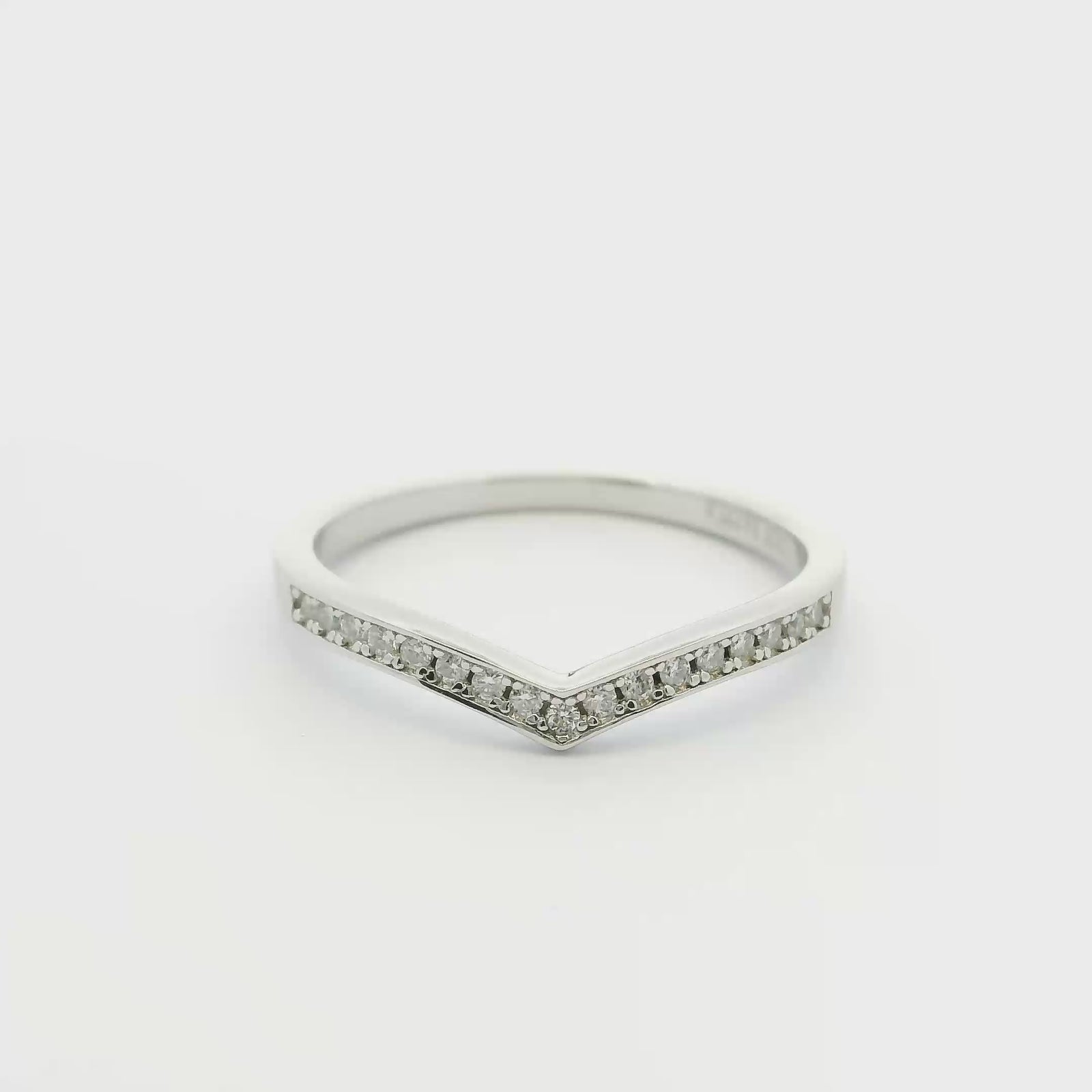 White Gold Wishbone Moissanite Dazzle Ring