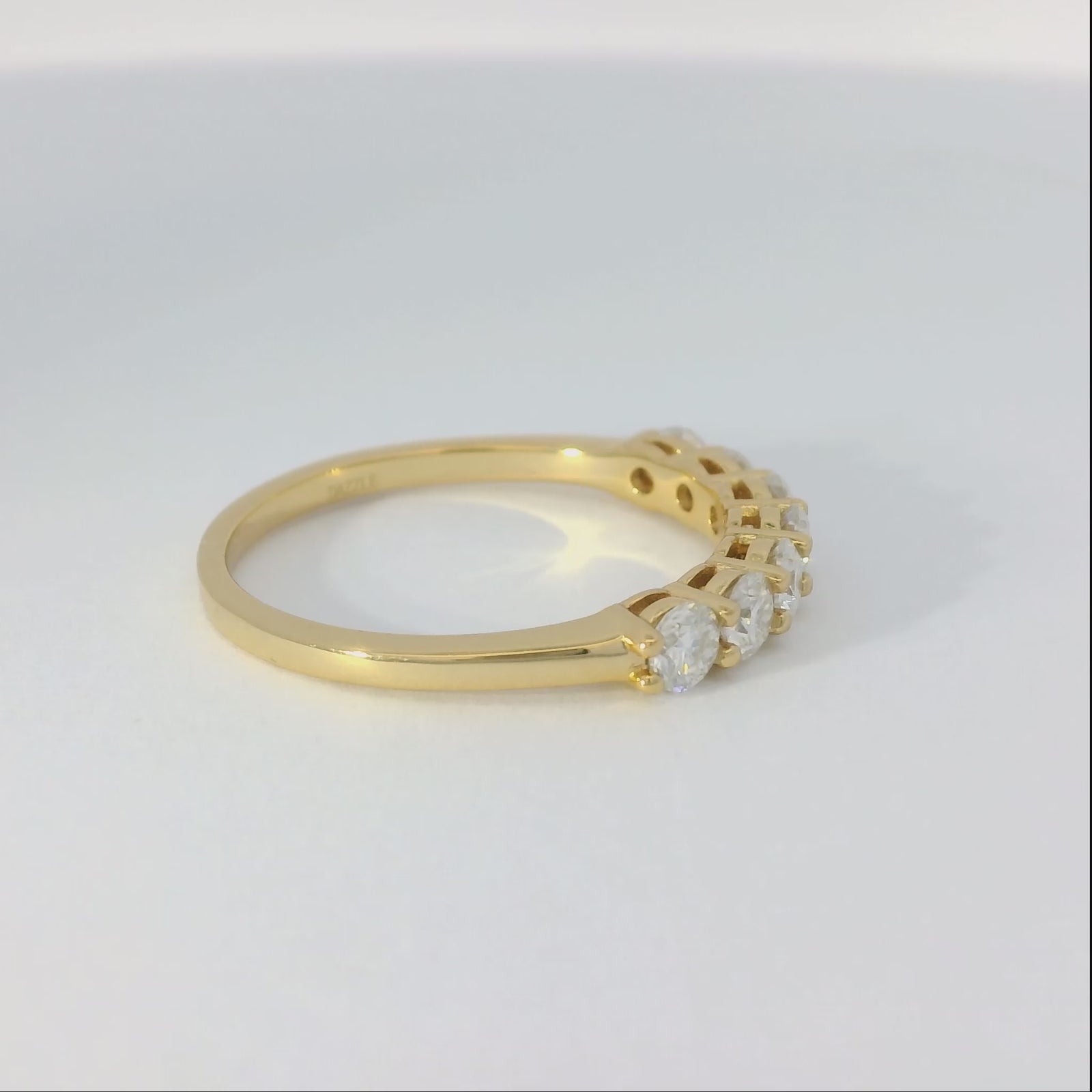1ct Round Moissanite Half Eternity Ring | 18K Gold Dazzle Ring
