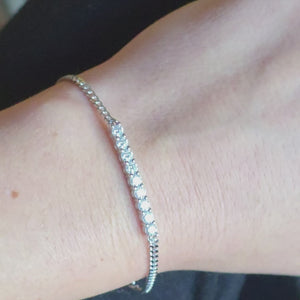1ct White Gold Moissanite Part Tennis Silver Dazzle Bracelet