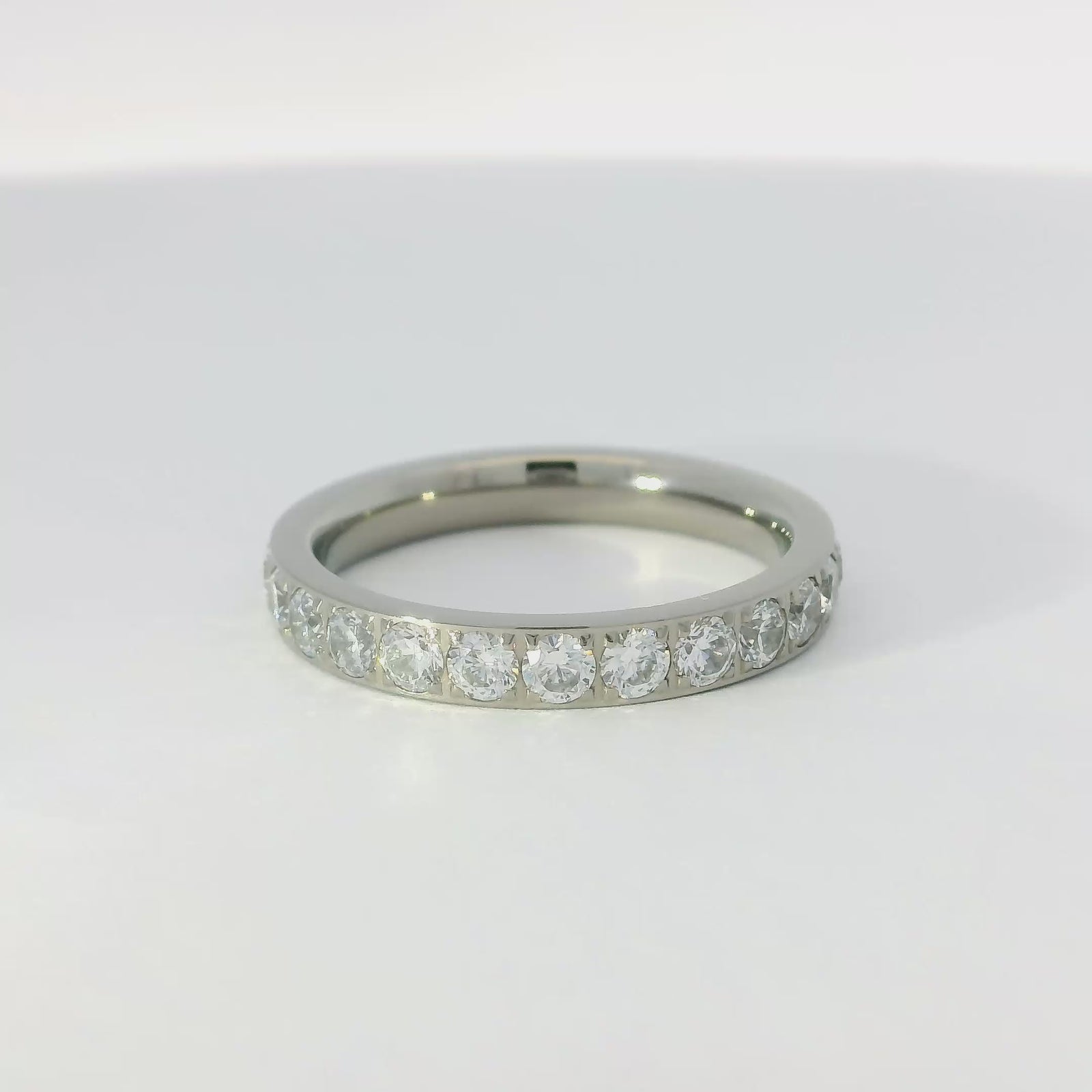 3mm Original Titanium Full Glitz Ring | Cubic Zirconia Stacking Ring