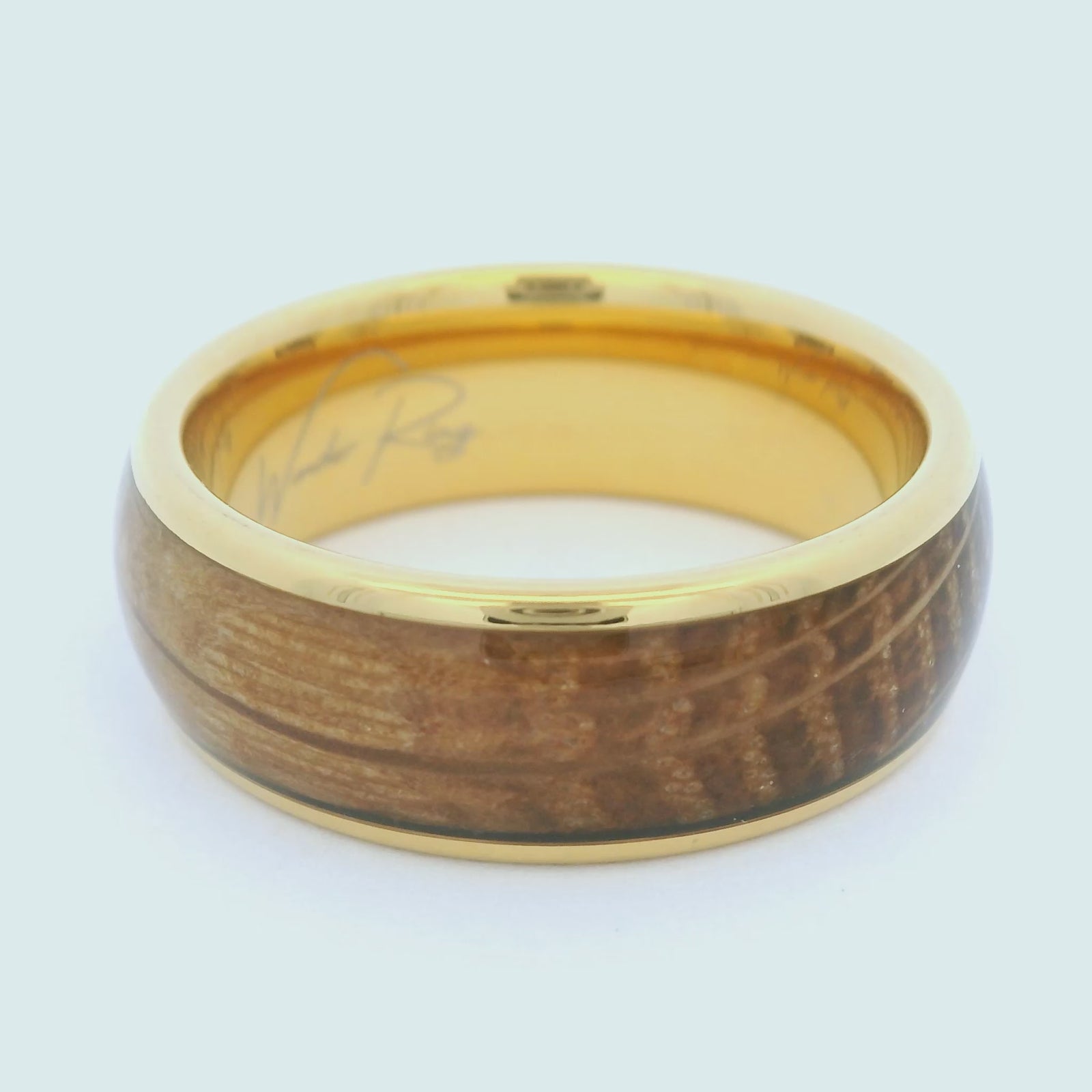 Gold Barrelwood 8mm Wonder Ring