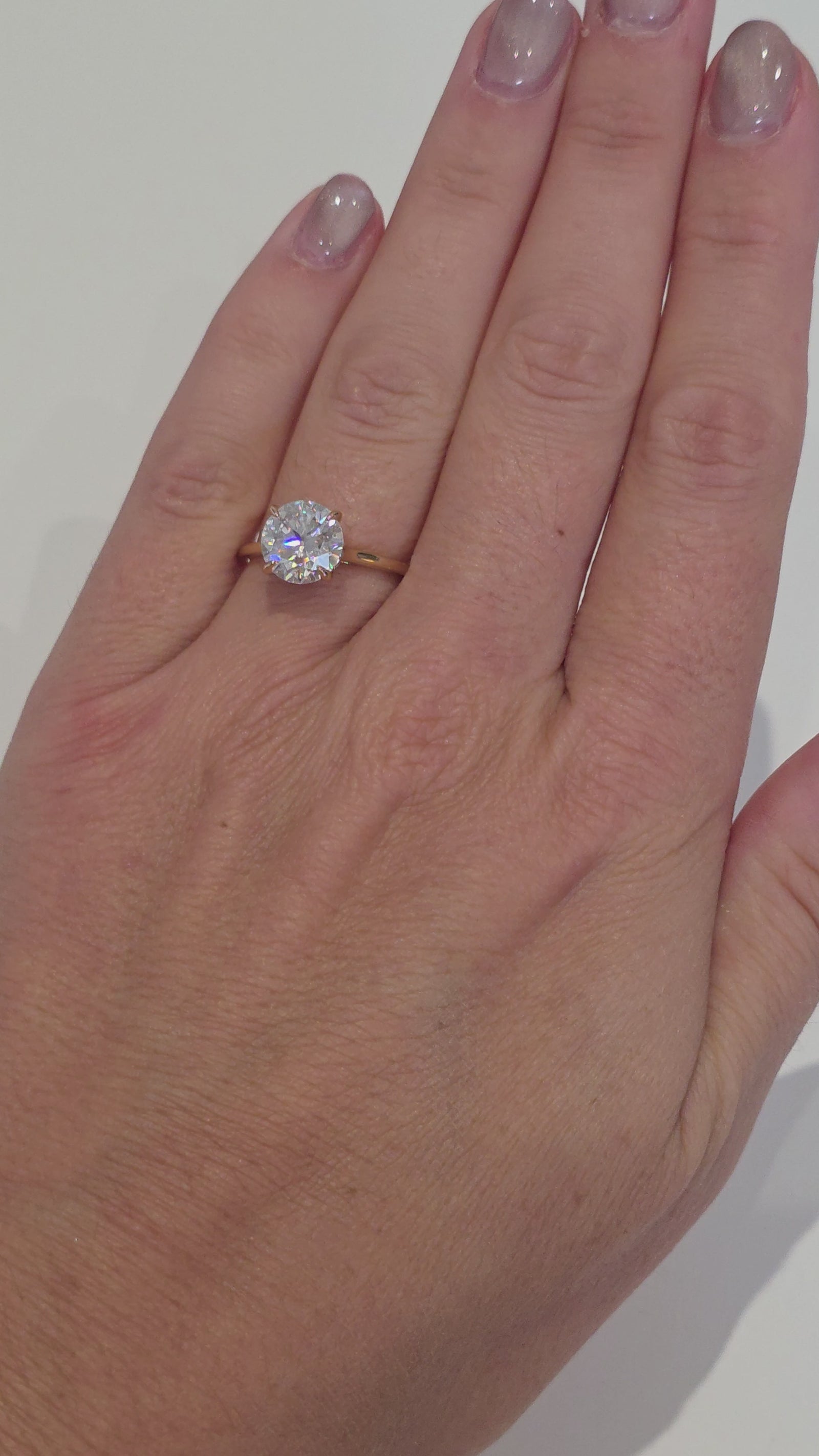 3ct Round Brilliant Moissanite Engagement Ring | 18K Gold Classic Dazzle Ring