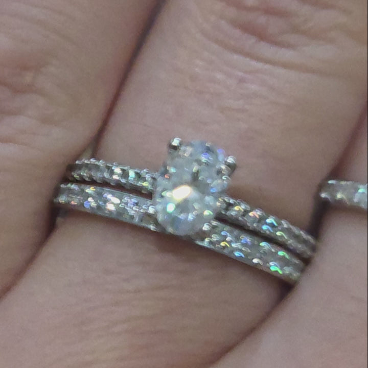 3mm White Gold Full Glitz Eternity Ring | Cubic Zirconia Stacking Ring