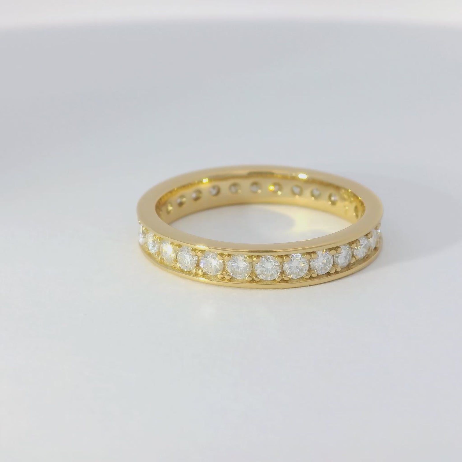1ct Round Moissanite Full Eternity Ring | 18K Gold Dazzle Ring