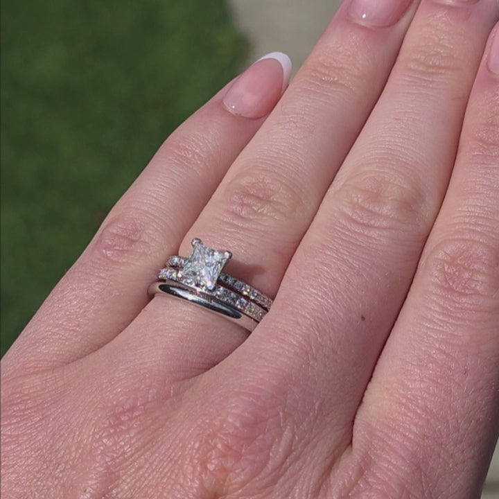 2mm White Gold Half Glitz Eternity Ring | Cubic Zirconia Stacking Ring