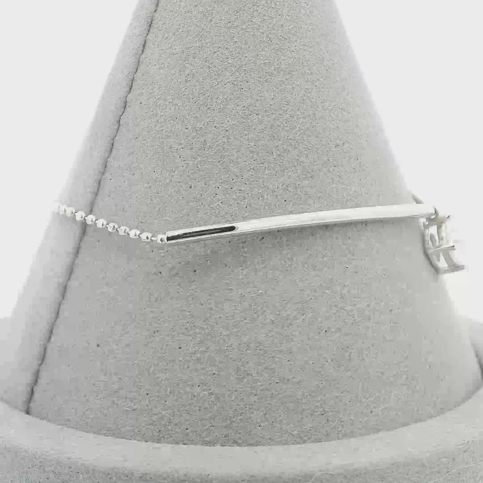 1ct White Gold Round Moissanite Bar Silver Dazzle Bracelet