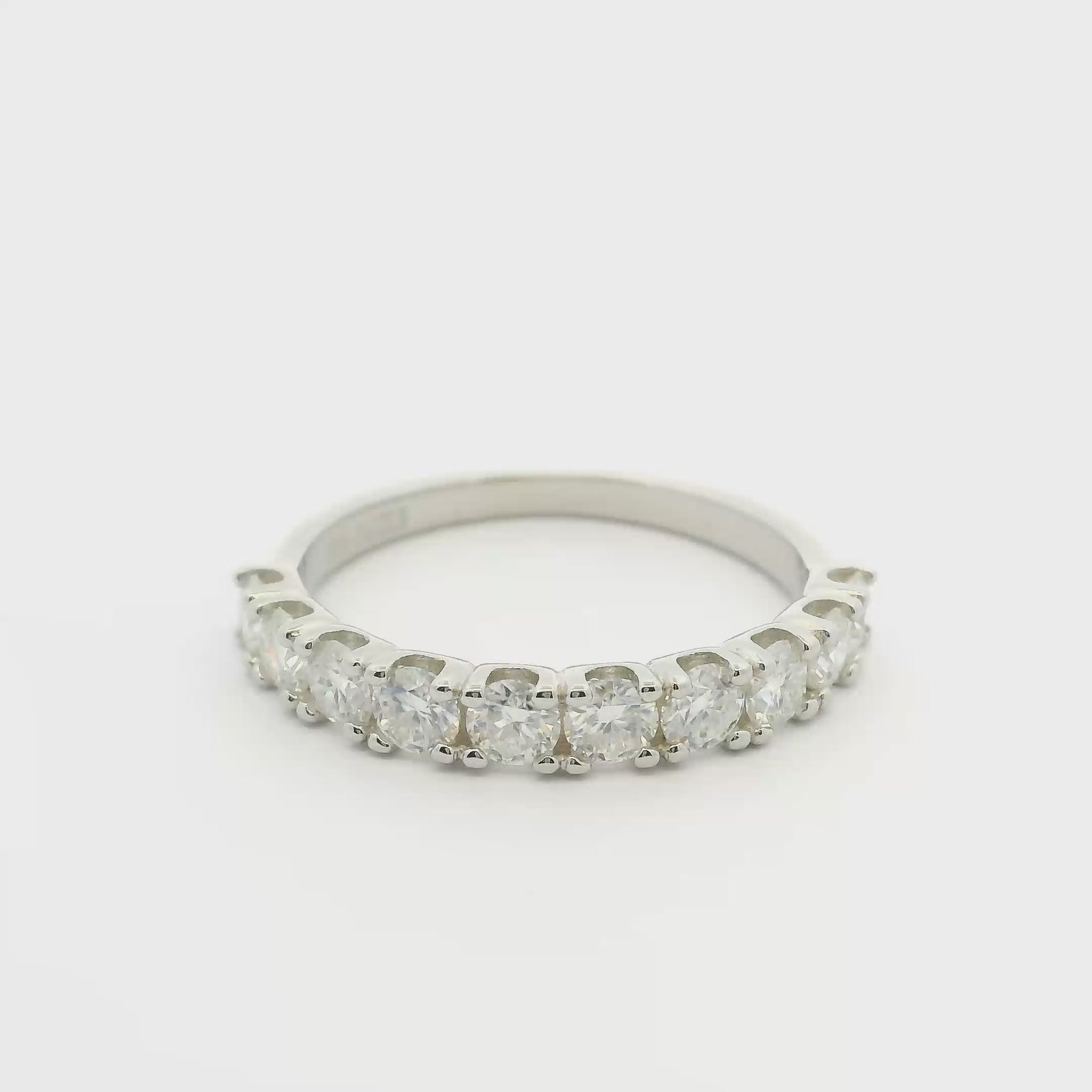 White Gold 1ct Moissanite Half Eternity Dazzle Ring