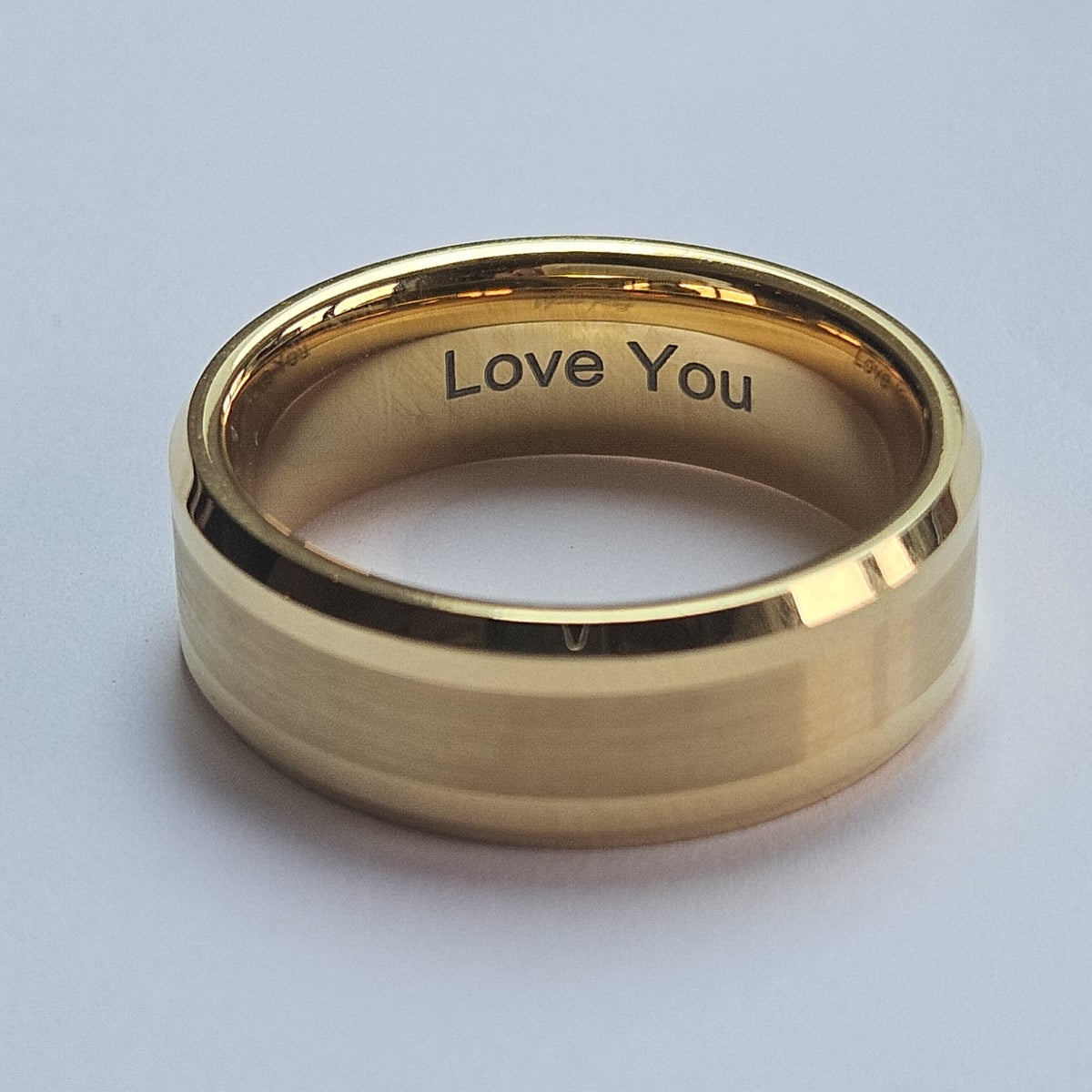 Gold Brushed 8mm Wonder Ring Size W - Clearance 1073