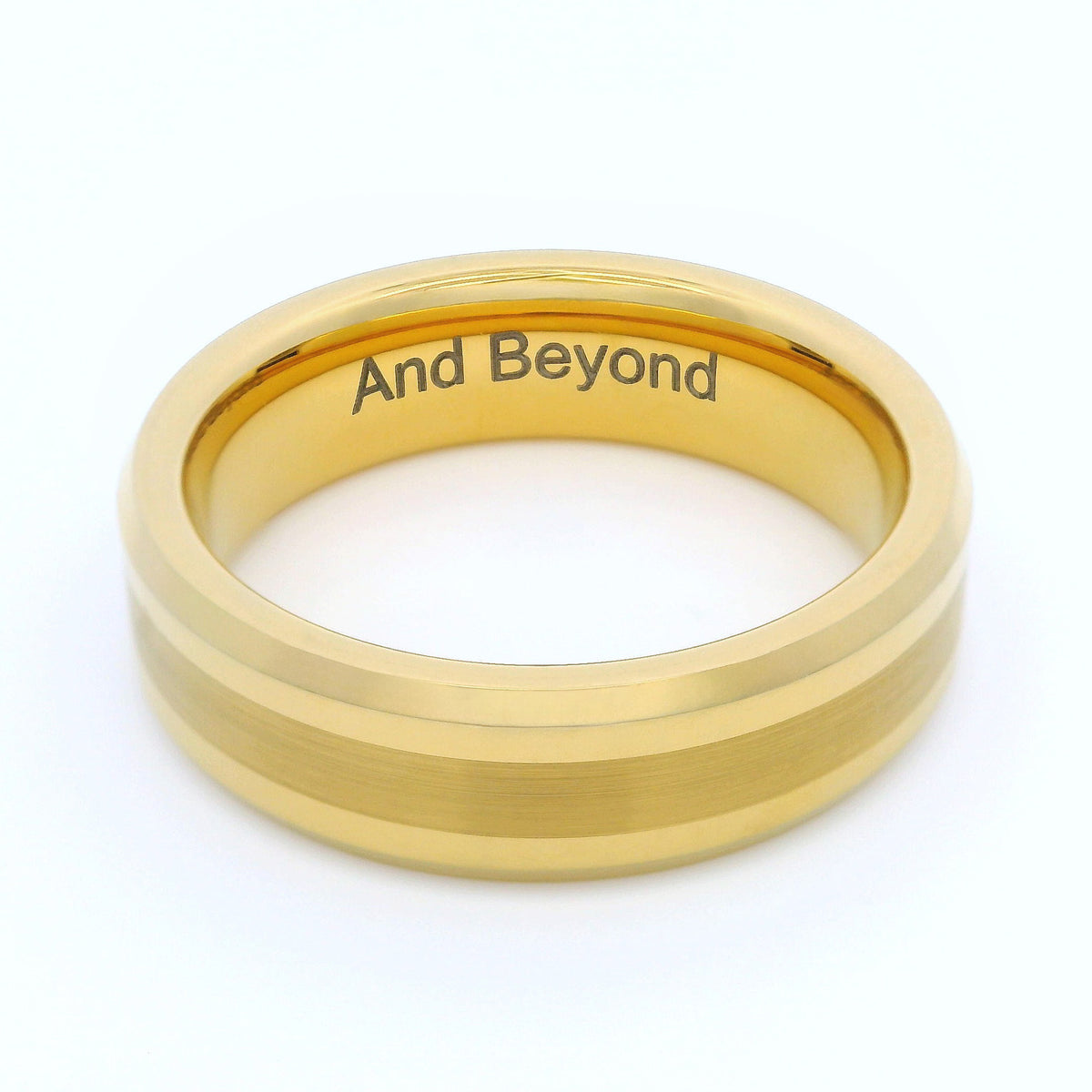 Gold Brushed 6mm Wonder Ring Size R - Clearance 1157