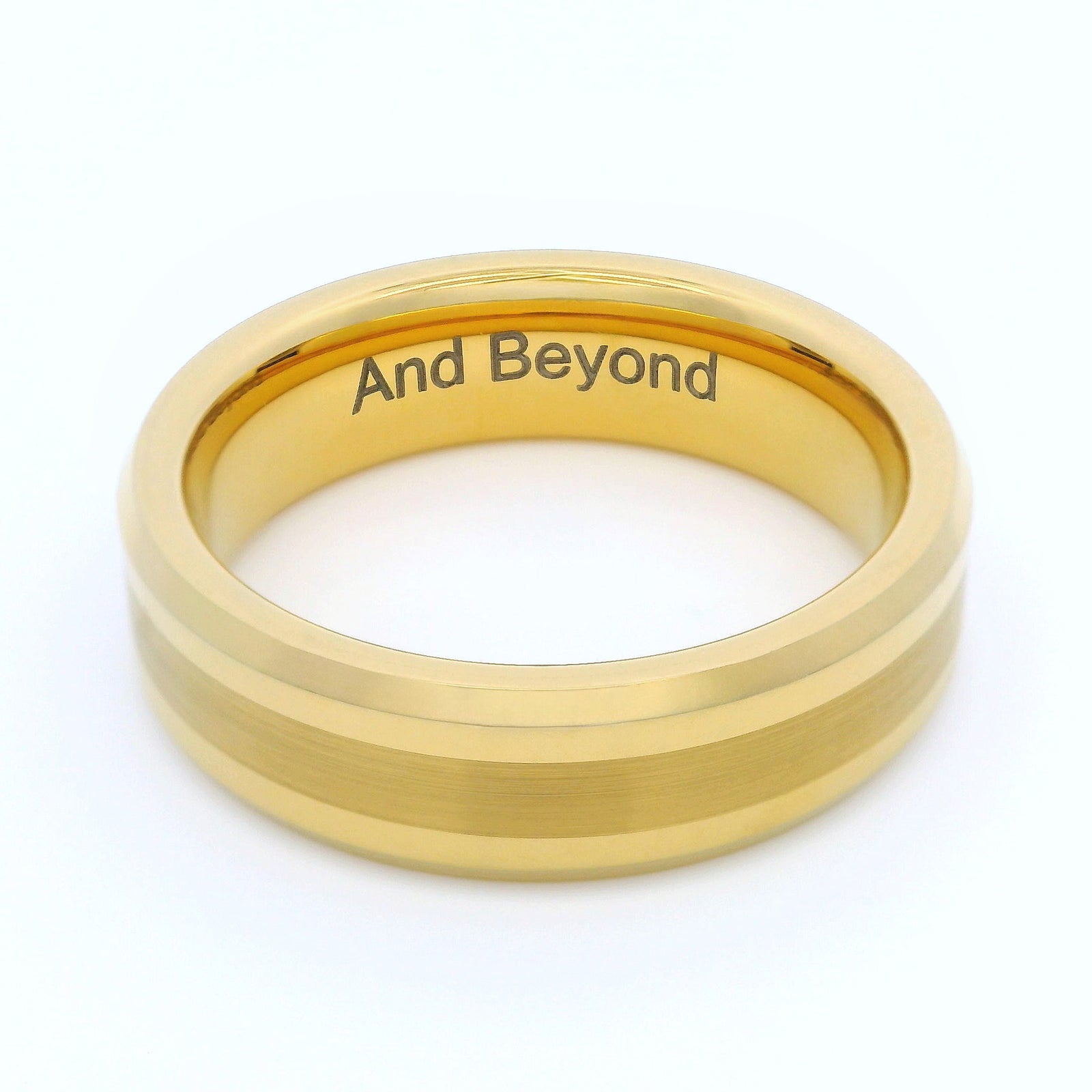Gold Brushed 6mm Wonder Ring Size R - Clearance 1157