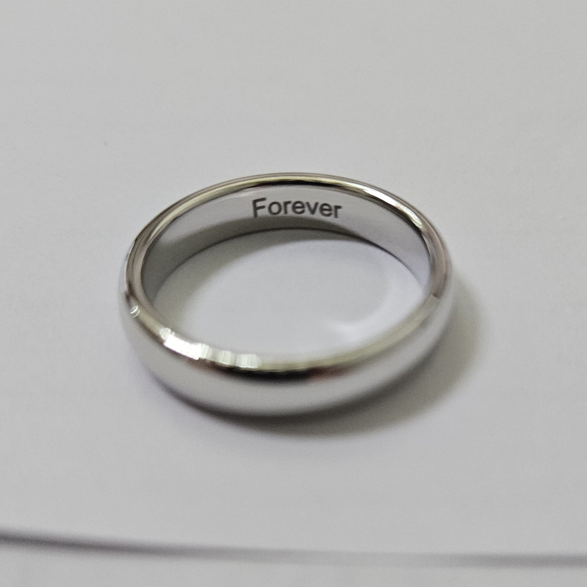 White Gold 4mm Wonder Ring Size O - Clearance 1030