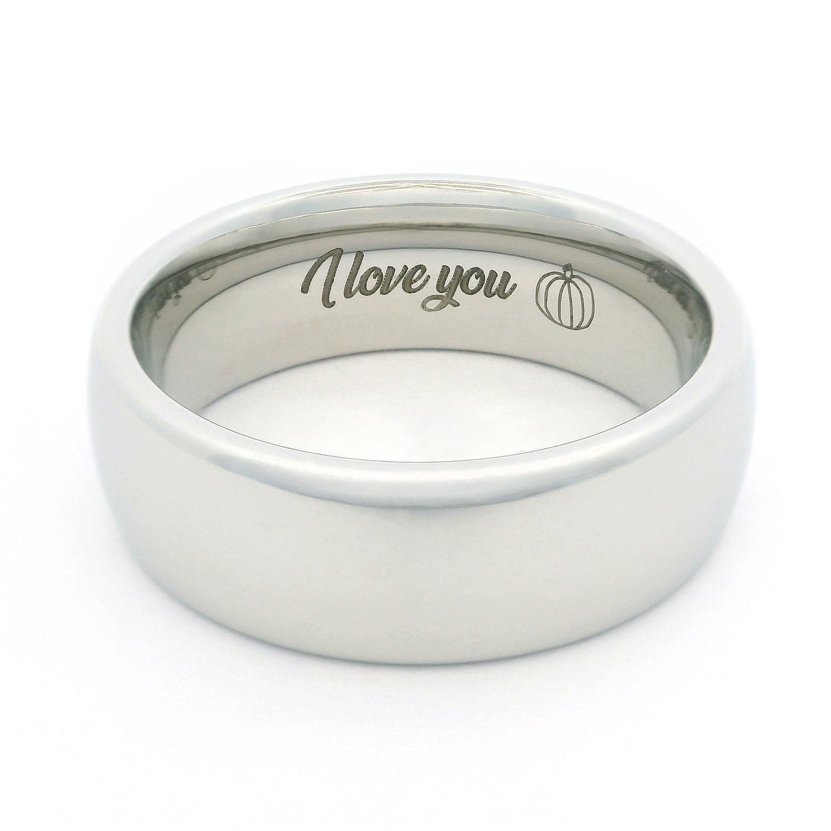 White Gold 8mm Wonder Ring Size v - Clearance 1171